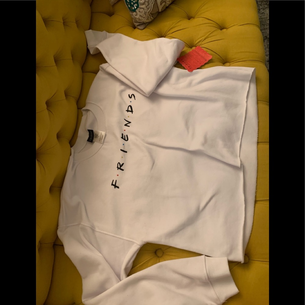 Friends original white cropped sweatshirt in Large